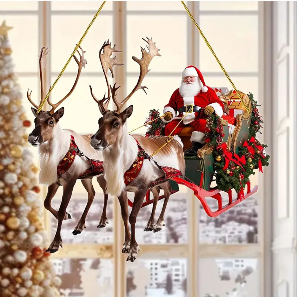 Decorative Sleigh Red Intricate Holiday Centerpiece