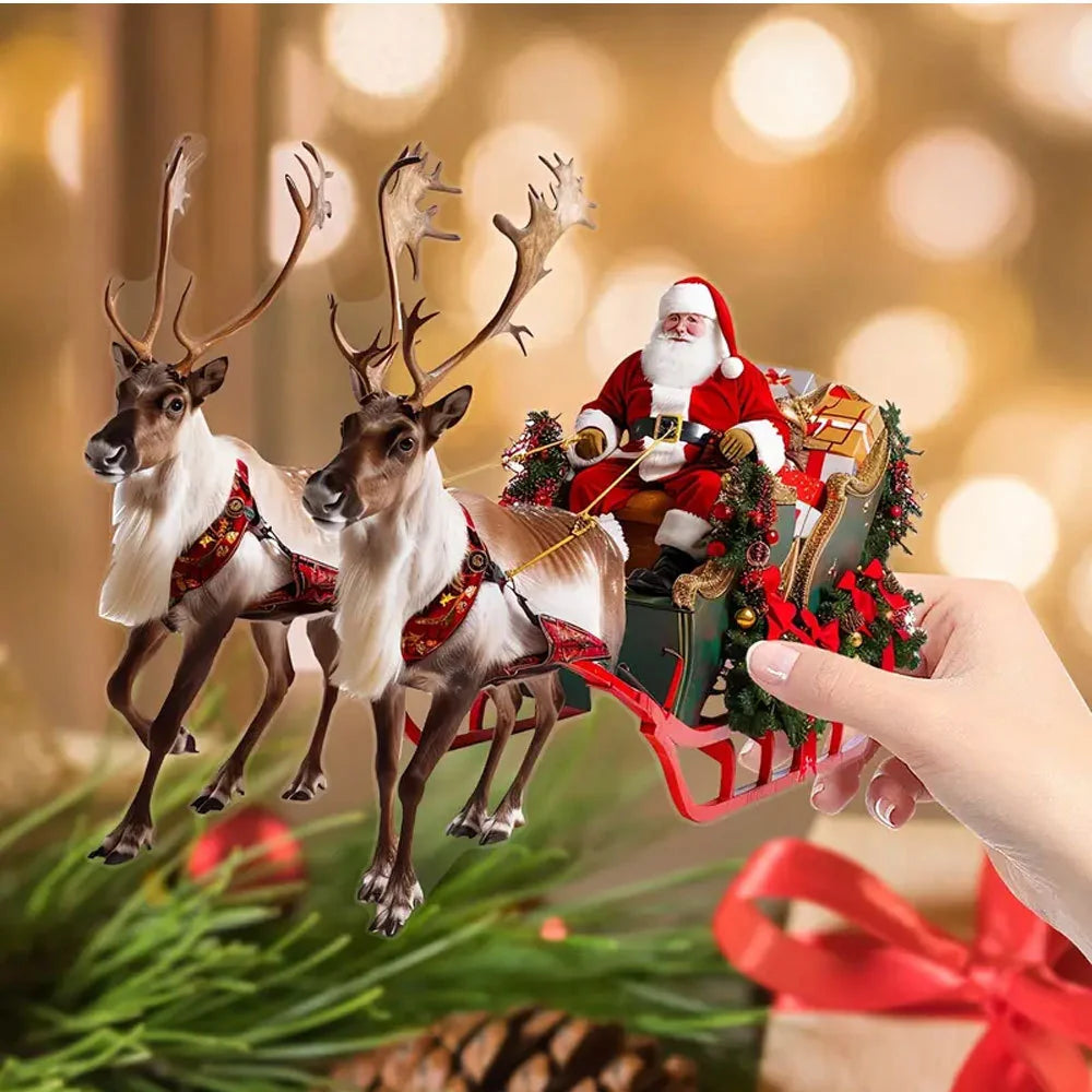 Decorative Sleigh Red Intricate Holiday Centerpiece