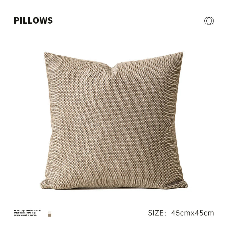 Decorative Throw Pillow Cover Linen Chenille Hidden Zipper