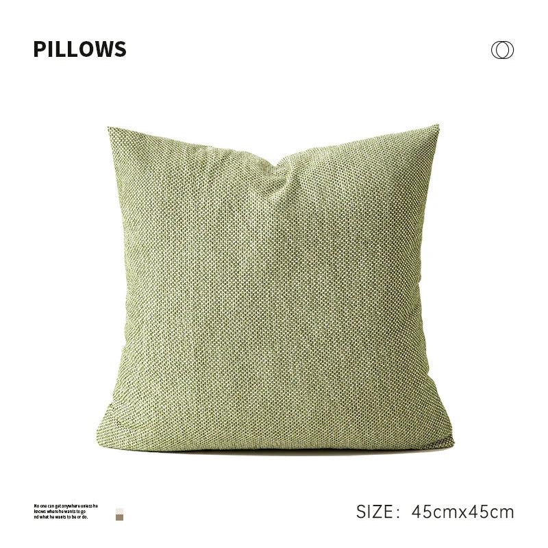 Decorative Throw Pillow Cover Linen Chenille Hidden Zipper