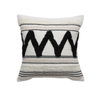 Decorative Throw Pillow Textured Woven Cotton Pom-Pom Removable Cover