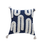 Decorative Throw Pillow Tufted Sherpa Tassel Corners Insert Included