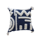 Decorative Throw Pillow Tufted Sherpa Tassel Corners Insert Included