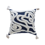 Decorative Throw Pillow Tufted Sherpa Tassel Corners Insert Included