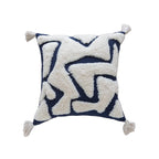 Decorative Throw Pillow Tufted Sherpa Tassel Corners Insert Included