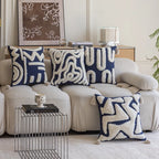 Decorative Throw Pillow Tufted Sherpa Tassel Corners Insert Included