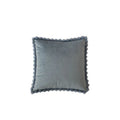Decorative Throw Pillow Velvet-Look Pom-Pom Border Removable Cover