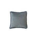 Decorative Throw Pillow Velvet-Look Pom-Pom Border Removable Cover