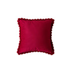 Decorative Throw Pillow Velvet-Look Pom-Pom Border Removable Cover