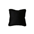 Decorative Throw Pillow Velvet-Look Pom-Pom Border Removable Cover