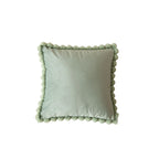 Decorative Throw Pillow Velvet-Look Pom-Pom Border Removable Cover