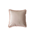 Decorative Throw Pillow Velvet-Look Pom-Pom Border Removable Cover