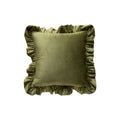 Decorative Throw Pillow Velvet Ruffled Flange Plush Insert