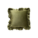 Decorative Throw Pillow Velvet Ruffled Flange Plush Insert
