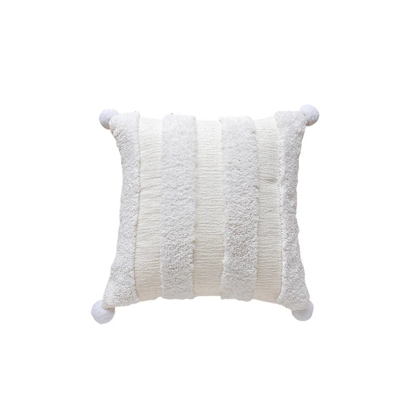Decorative Throw Pillow Velvet Ruffled Flange Plush Insert