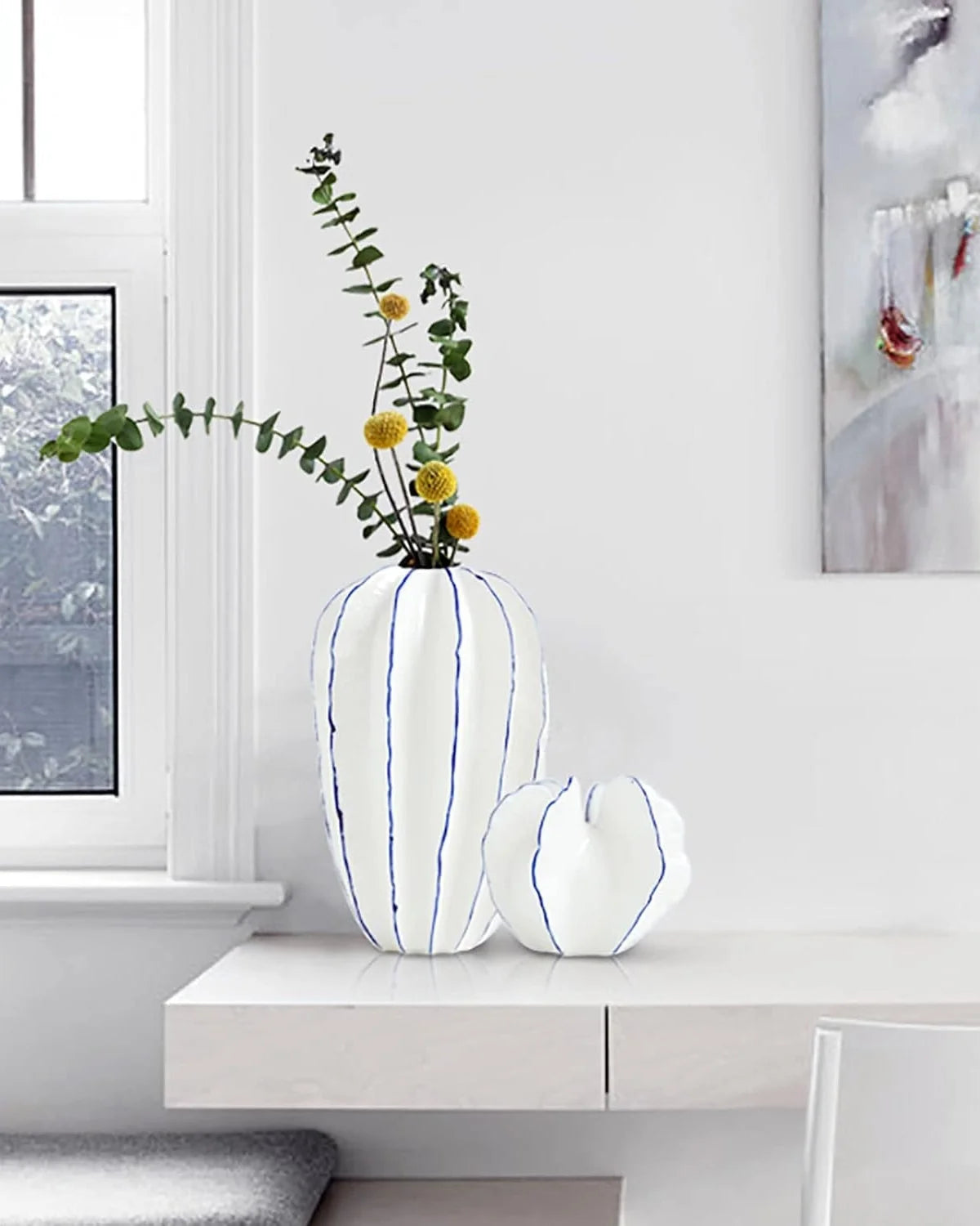 Decorative Vase Porcelain Modern Silhouette