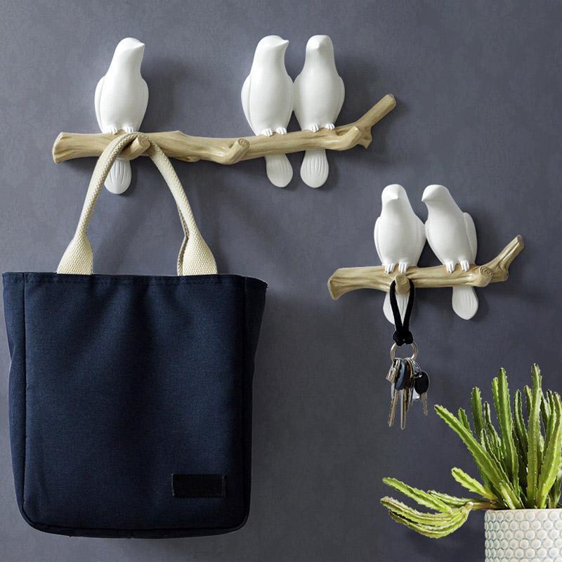 Decorative Wall Hook Bird Design Resin Easy Install