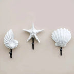 Decorative Wall Hooks Shell & Starfish Set of 3