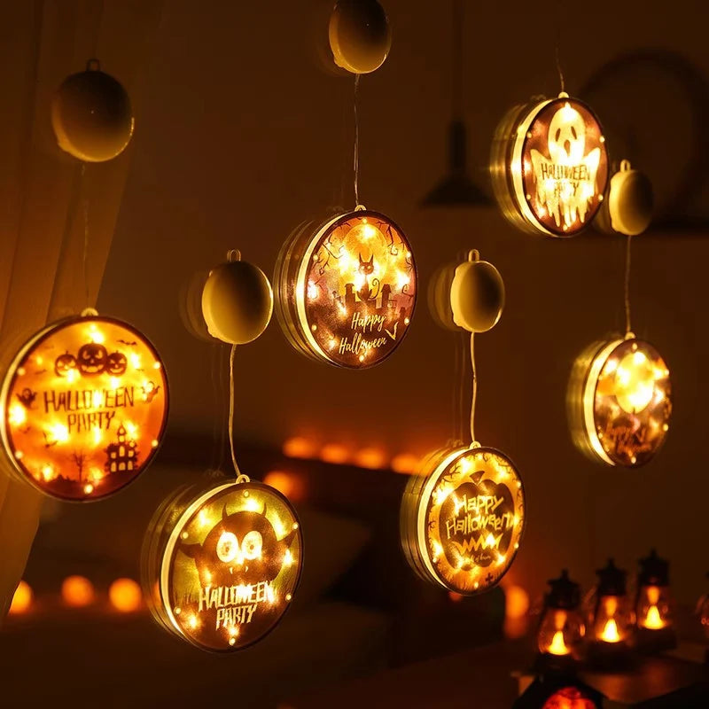 Decorative Wall Lamp Halloween Motif Glowing Backlight Easy Install