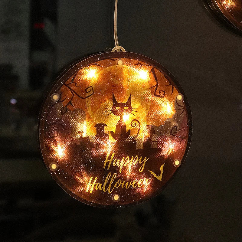 Decorative Wall Lamp Halloween Motif Glowing Backlight Easy Install
