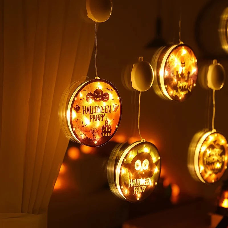 Decorative Wall Lamp Spooky Cat & Pumpkin Soft Light