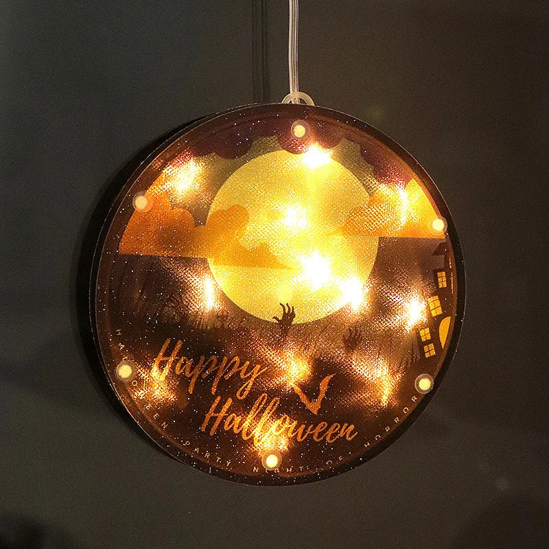 Decorative Wall Lamp Spooky Cat & Pumpkin Soft Light