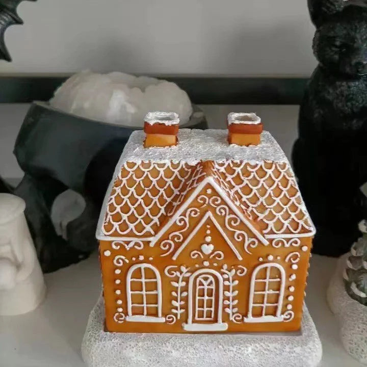 Decorative Winter House Snowy Village Design Durable & Wipe-Clean