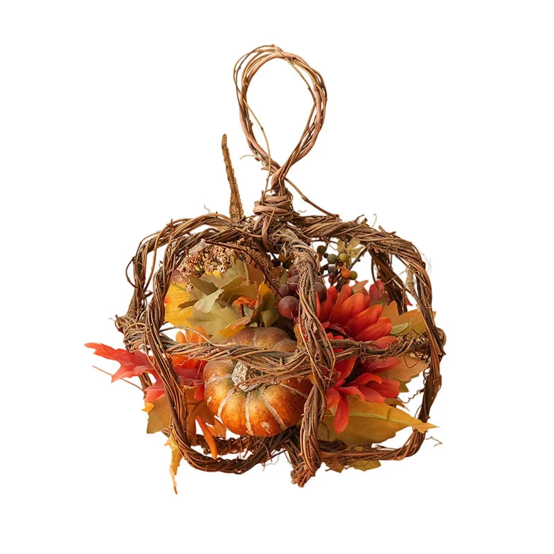 Decorative Wreath Autumn Floral & Artificial Pumpkins