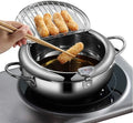 Deep Frying Pot Built-In Thermometer & Splash Guard