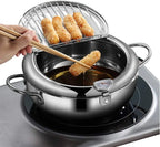 Deep Frying Pot Built-In Thermometer & Splash Guard