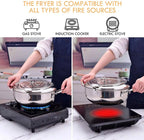 Deep Frying Pot Built-In Thermometer & Splash Guard