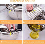Deep Frying Pot Built-In Thermometer & Splash Guard