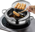 Deep Frying Pot Stainless Steel Built-In Thermometer