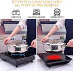 Deep Frying Pot Stainless Steel Built-In Thermometer