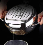 Deep Frying Pot Stainless Steel Built-In Thermometer