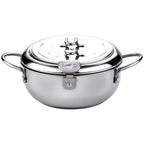 Deep Frying Pot Stainless Steel Built-In Thermometer