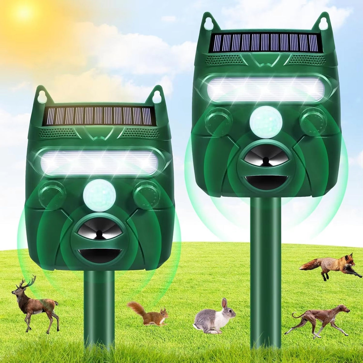 Deer Repeller Motion-Activated LED Strobe Solar Rechargeable