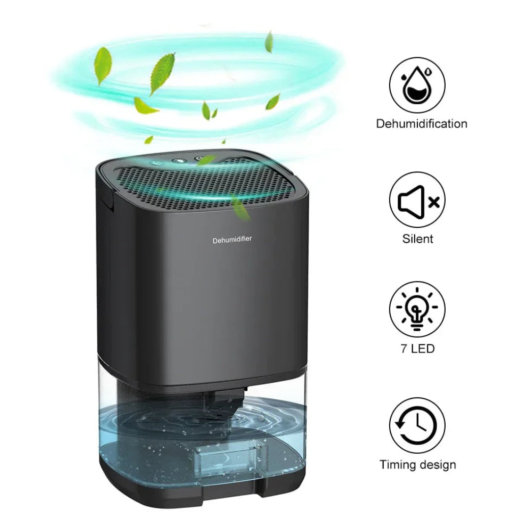 Dehumidifier Compact 2-in-1 Moisture & Air Filtration 1L Tank