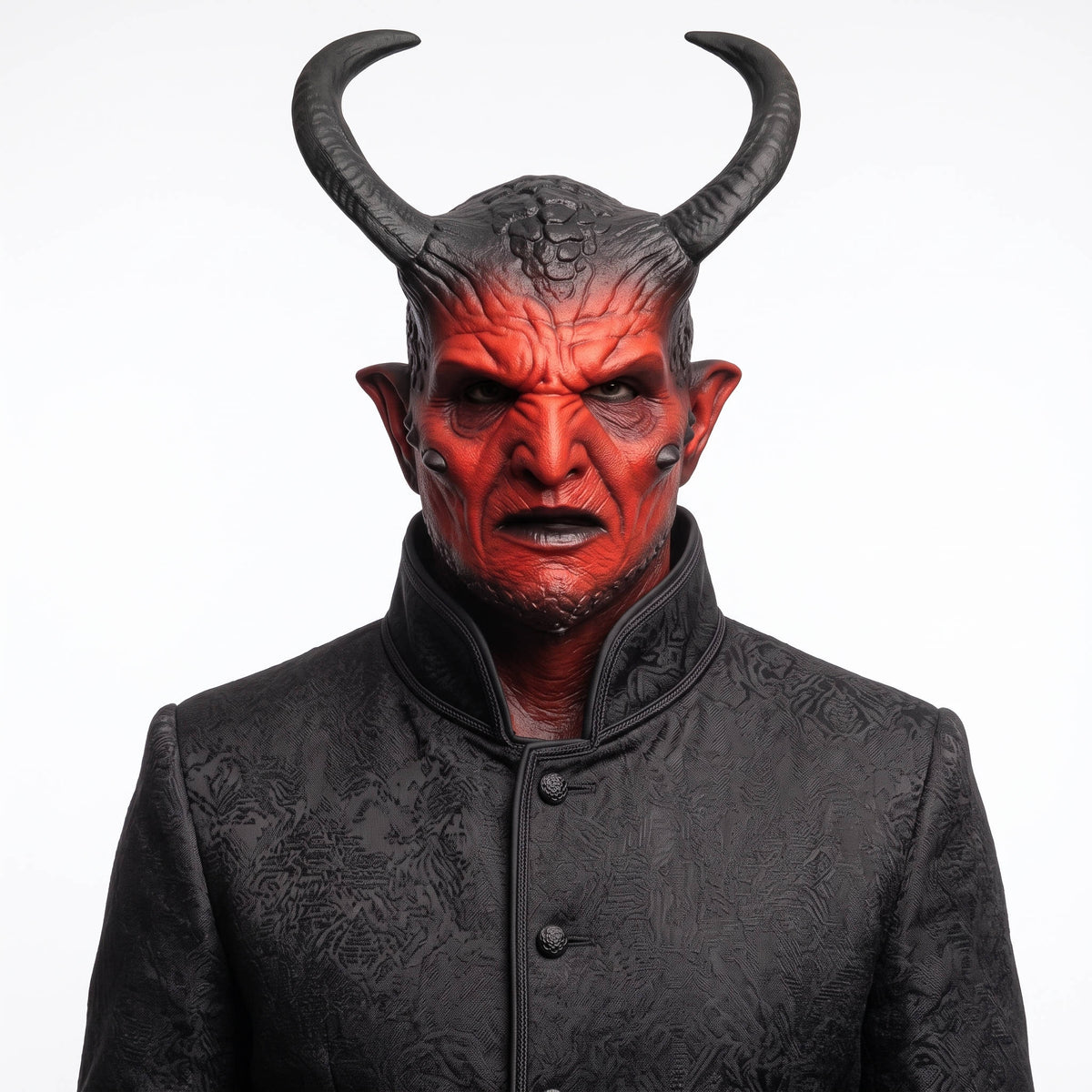 Demon Mask Hand-Painted Latex Adjustable Strap