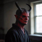 Demon Mask Hand-Painted Latex Adjustable Strap