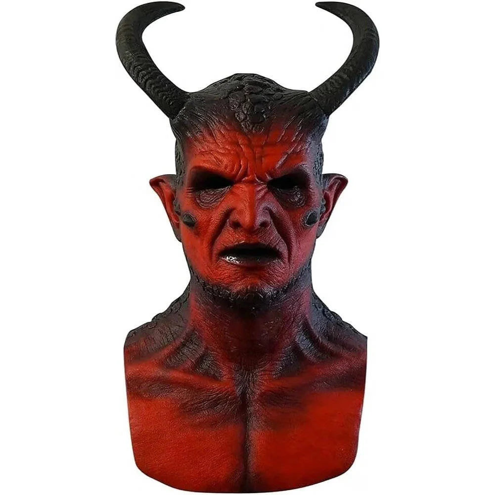 Demon Mask Hand-Painted Latex Adjustable Strap