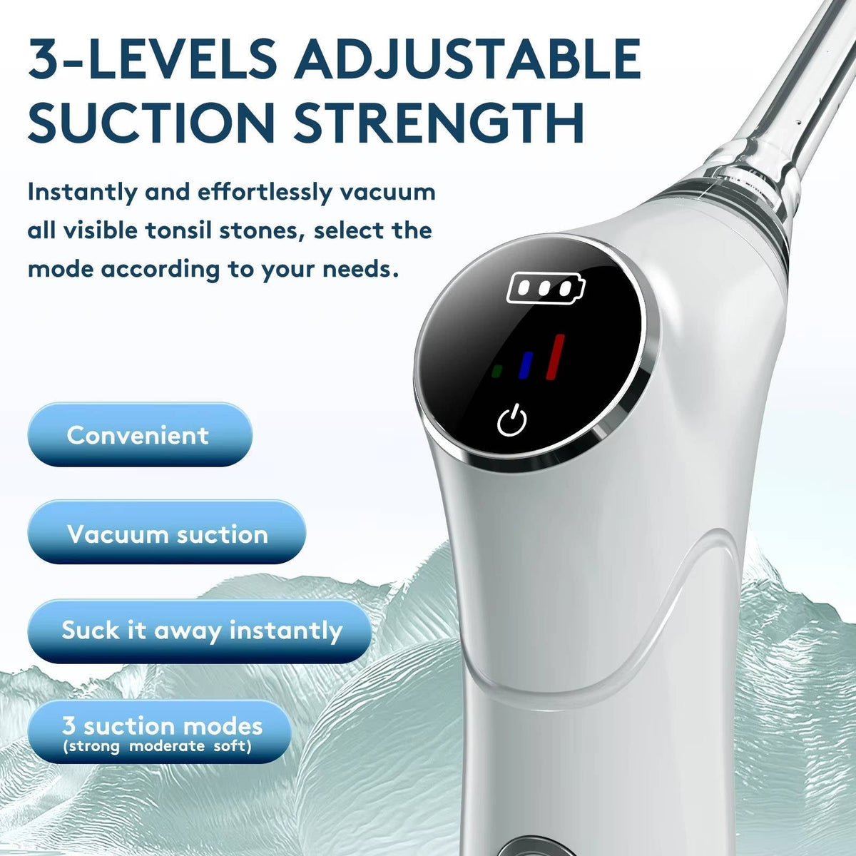 Dental Cleaning Device Adjustable Suction & LED Light Silicone Tips