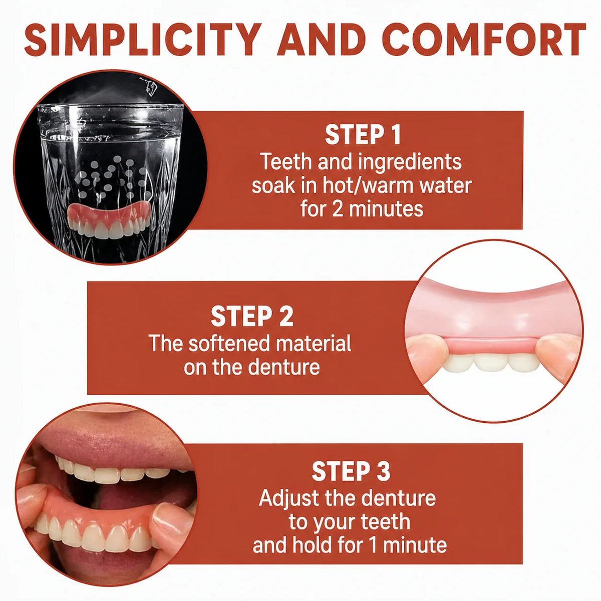 Denture Cushions Soft Silicone Non-Slip Custom Fit
