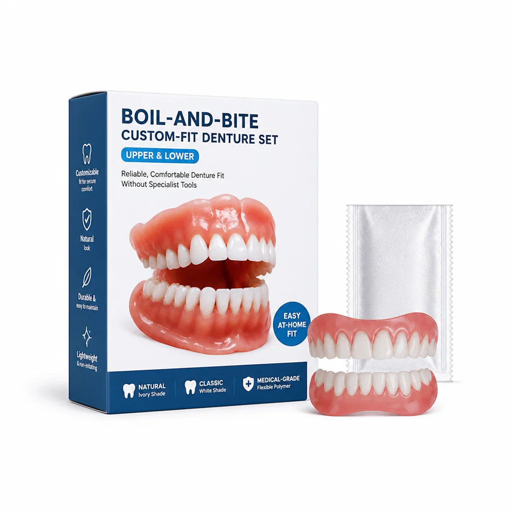 Denture Set Boil-and-Bite Flexible Polymer Upper & Lower