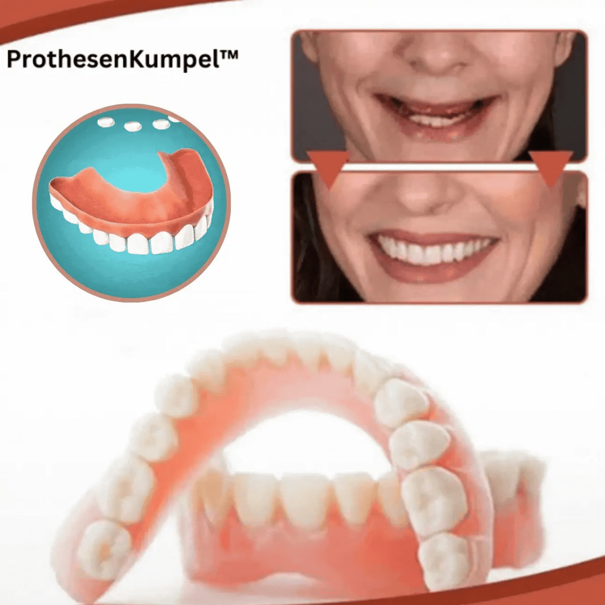 Denture Set Removable Biocompatible Natural-Looking