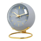 Desk Clock Compact Metal Case Quartz Movement