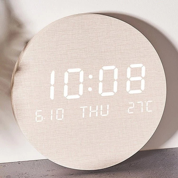 Desk Clock Digital LED Display Compact 7.7-Inch