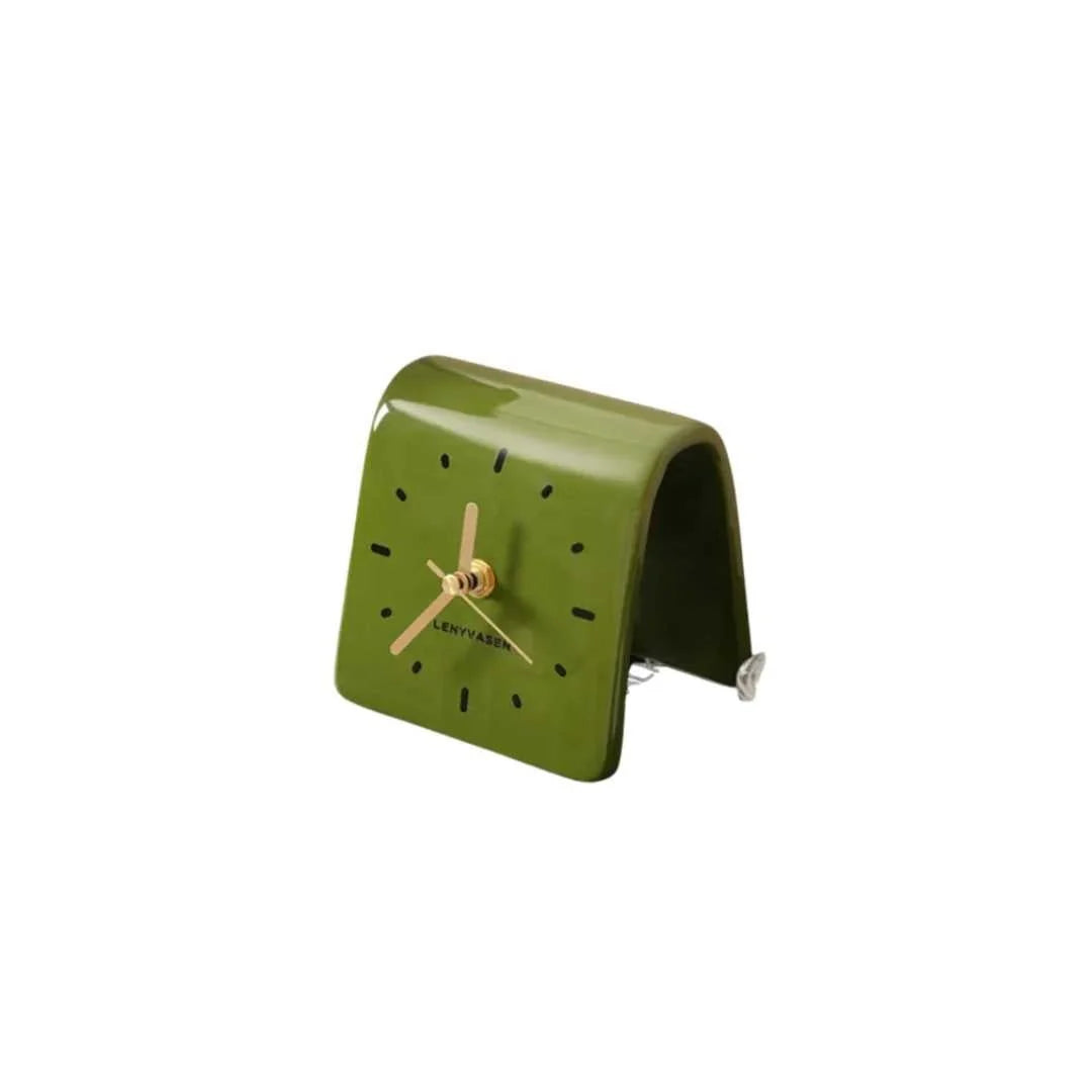 Desk Clock Mini Ceramic Silent Quartz