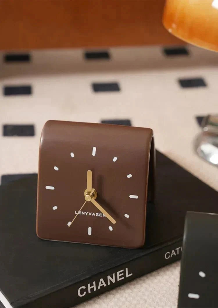 Desk Clock Mini Ceramic Silent Quartz