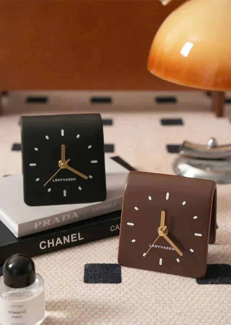 Desk Clock Mini Ceramic Silent Quartz